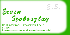 ervin szoboszlay business card